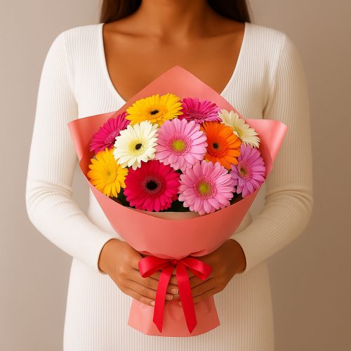 Букет с герберами «Радуга эмоций»